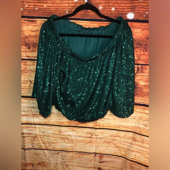 Green Sequin All over crop - Picture 4 of 14